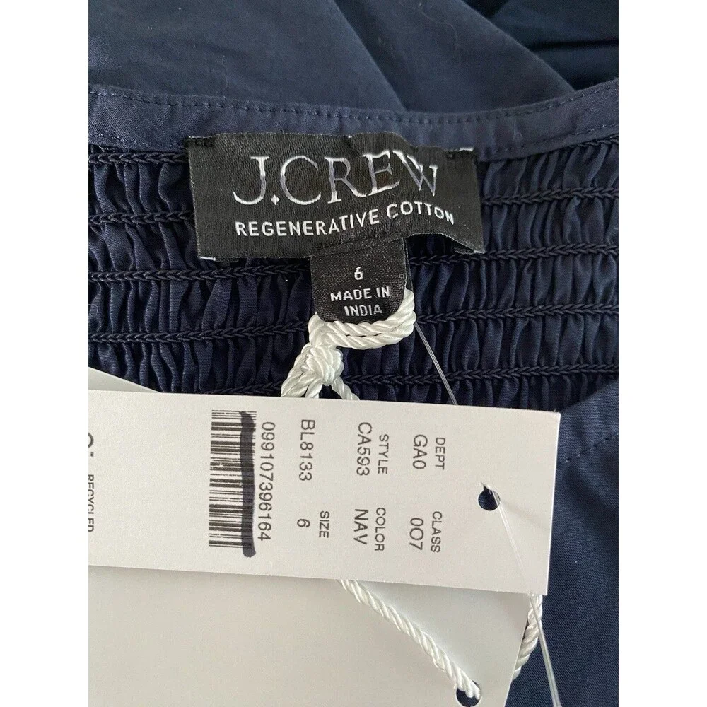 J.Crew Inez Fitted puff-sleeve top NWT Size 6